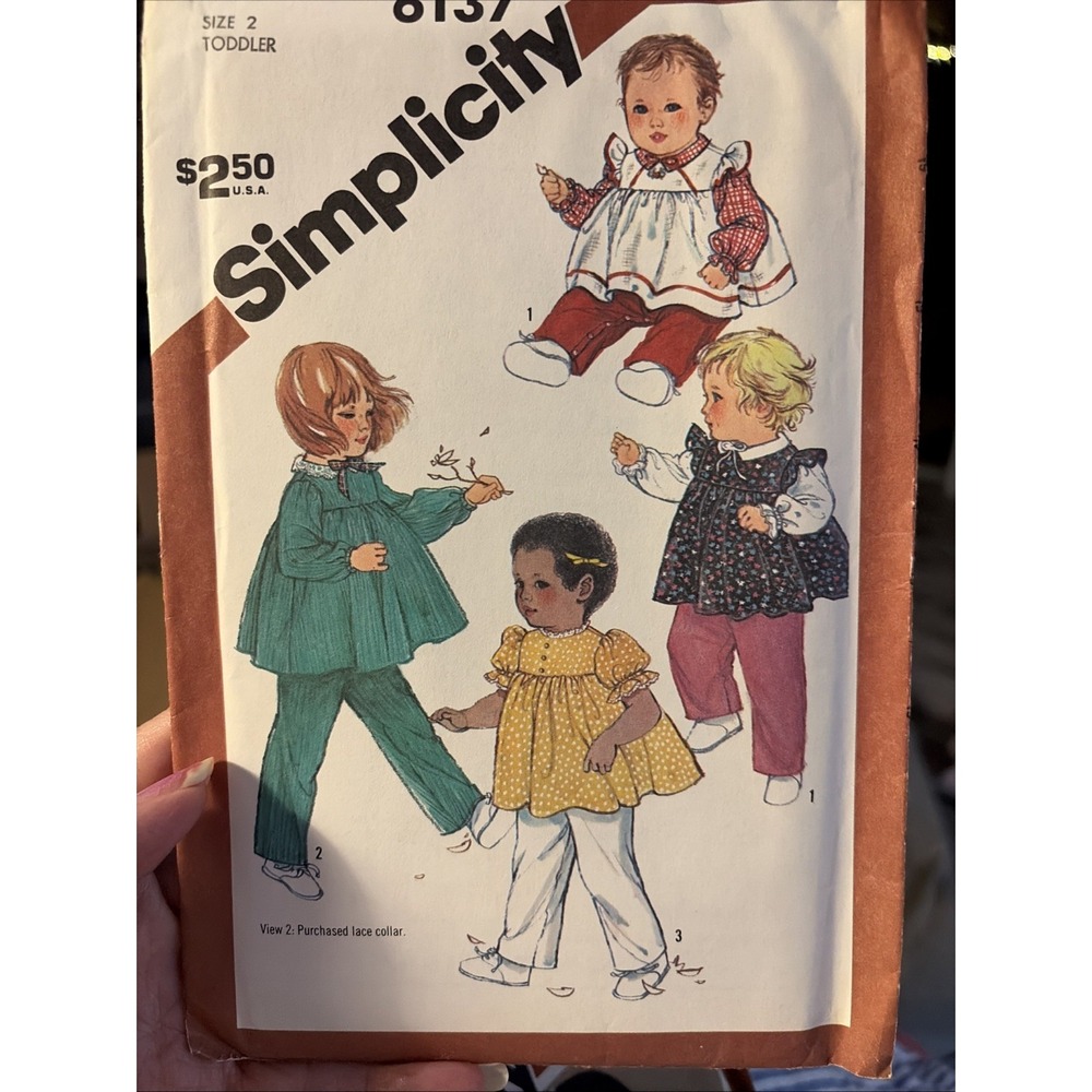 Vintage 1983 Simplicity Toddler Sewing Pattern 6137 Size 2 Uncut Pants Top